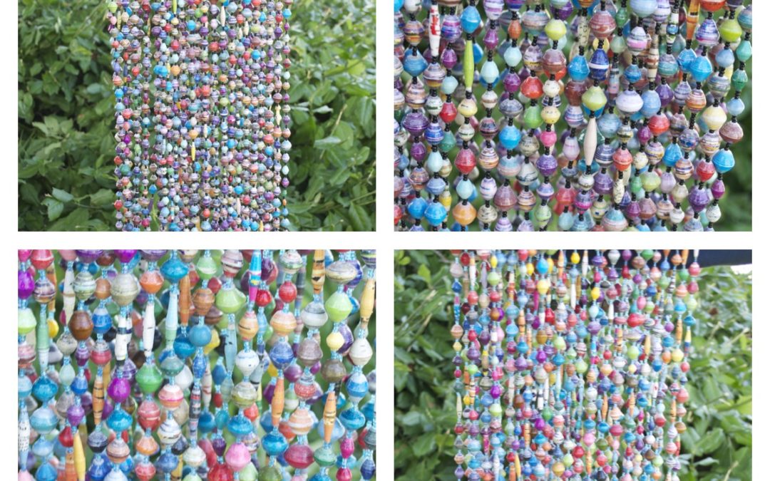 Extra Long Multi-Color Paper Bead Necklaces